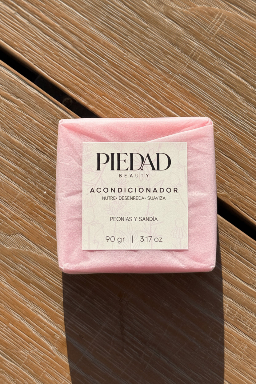 Acondicionador Sólido de Peonías y Sandía | Nutre, Desenreda y Suaviza